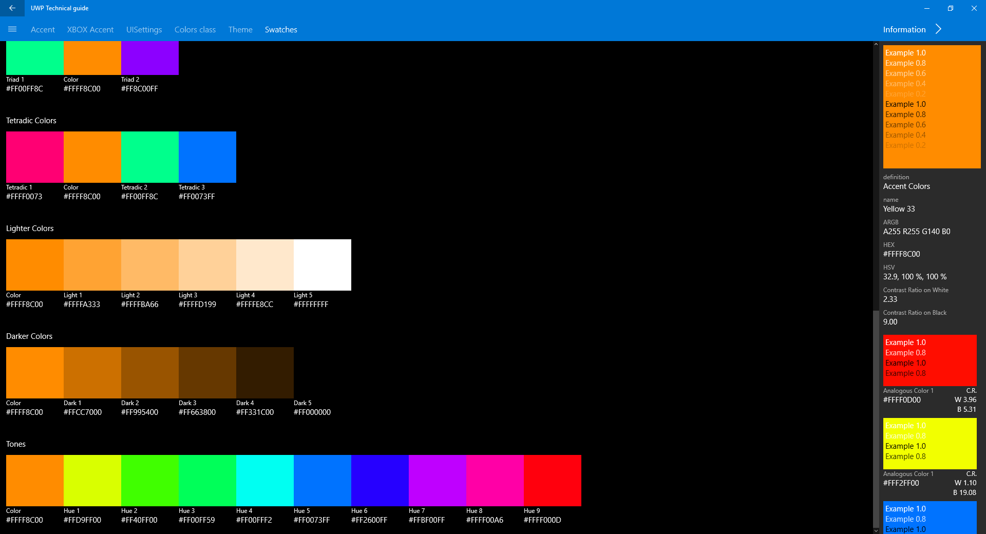 Includes a Color Picker to generate dynamic palettes for your Apps.