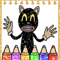 Glitter Coloring Book Pages for Cartoon Cat