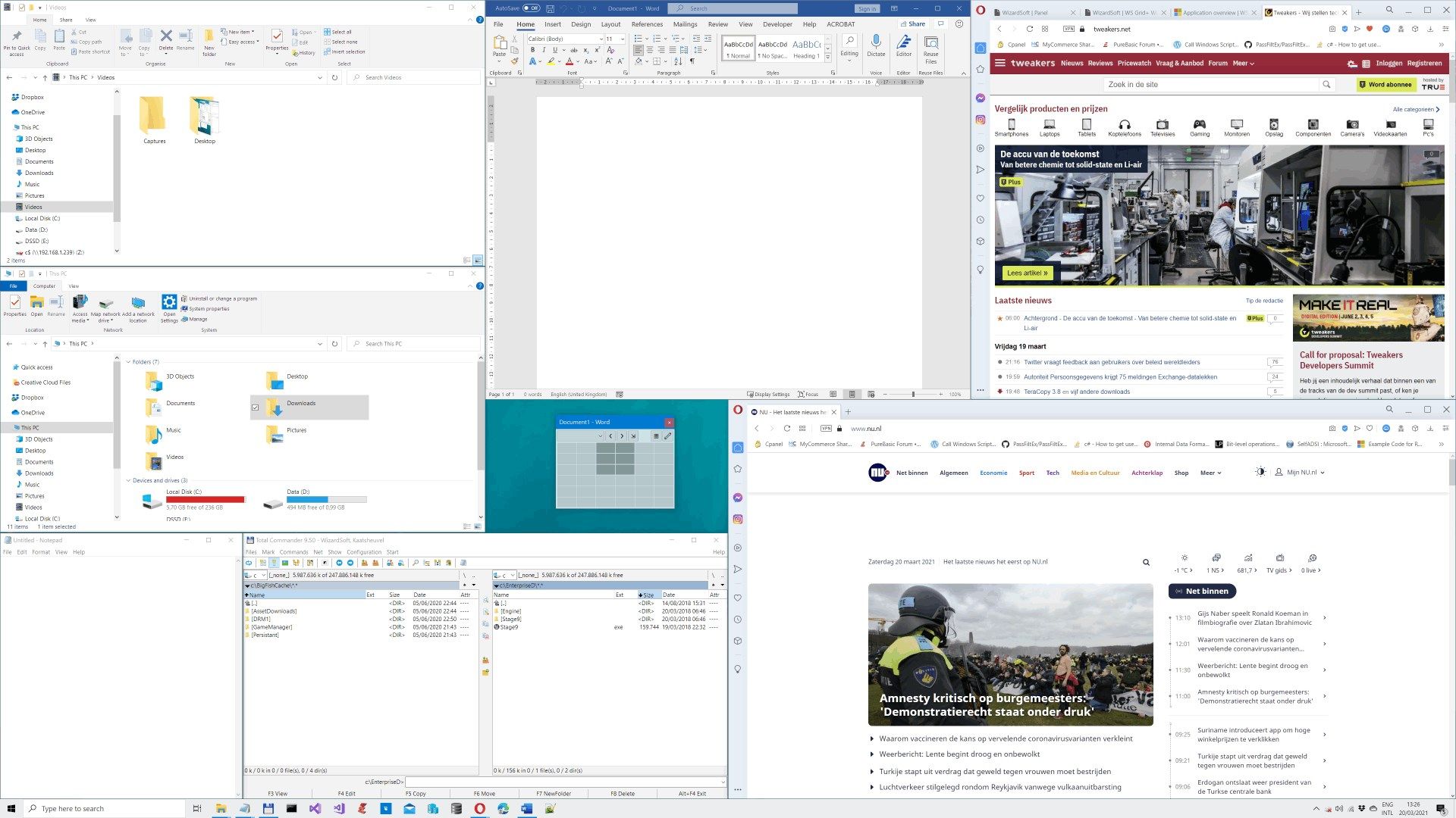 Quickly arrange windows on your desktop