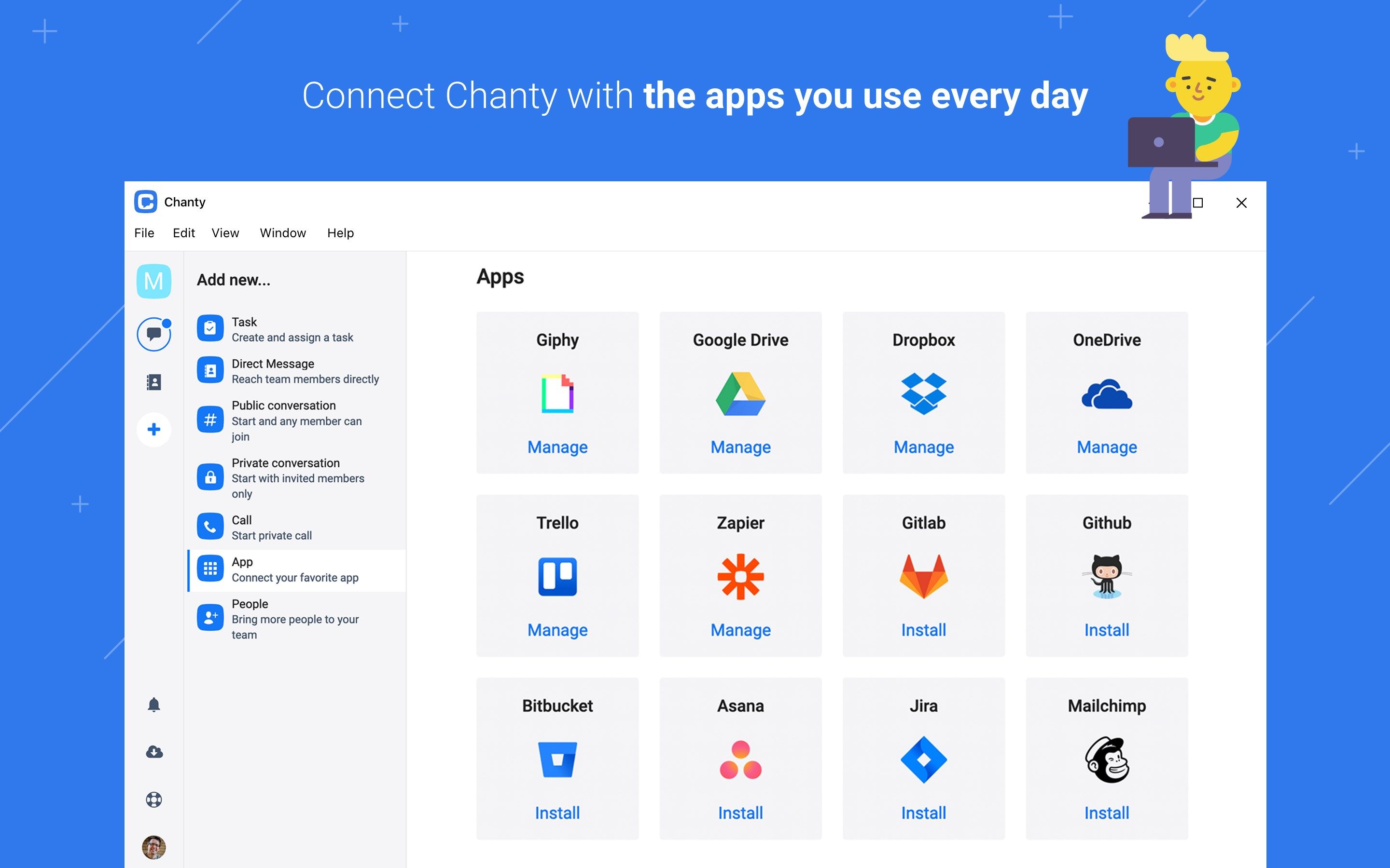 Connect Chanty with the apps you use every day