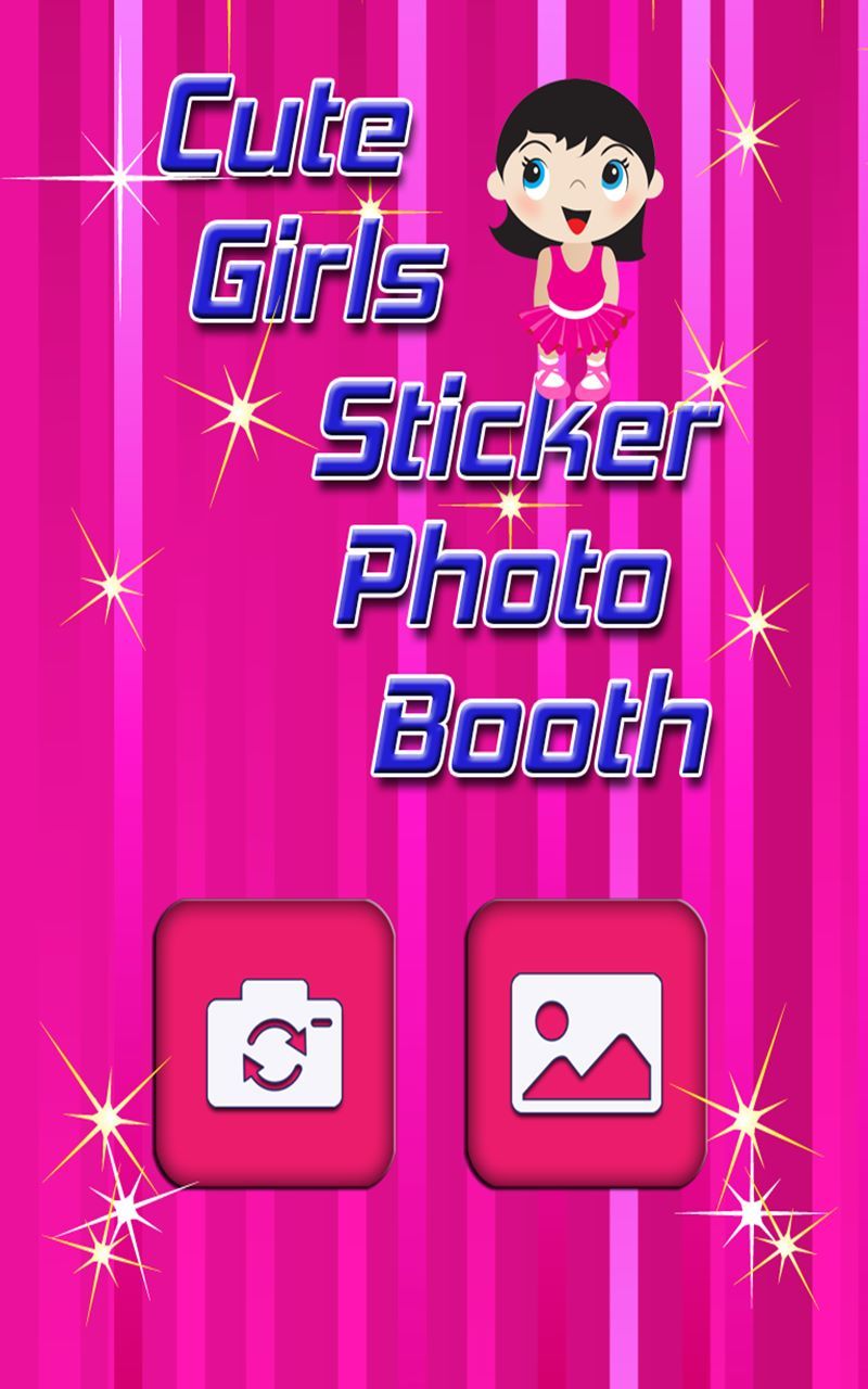 Cute Girls Stickers Photo Booth
