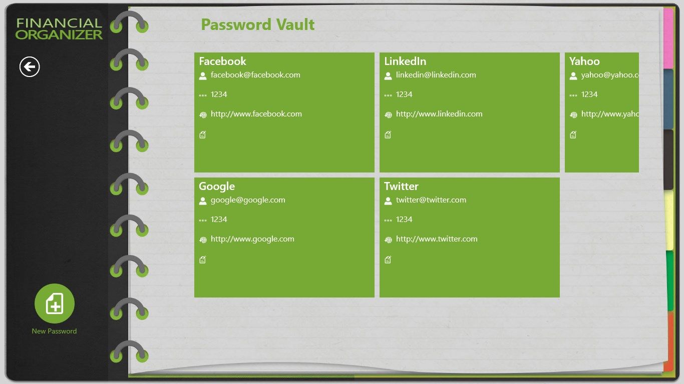 NEW . . Password Vault for all your Accounts & Passwords