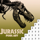 Dinosaurs Coloring Number : Jurassic Artwork Pixel Art Coloring Book