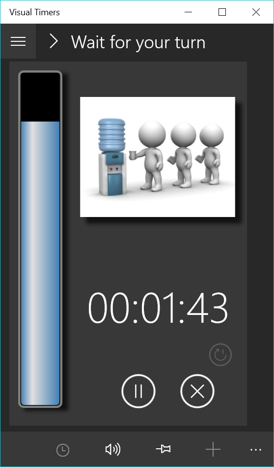 App automatically adapts to different screen sizes. Timer voice recording and completion sounds can be turned on and off while the timer is running.