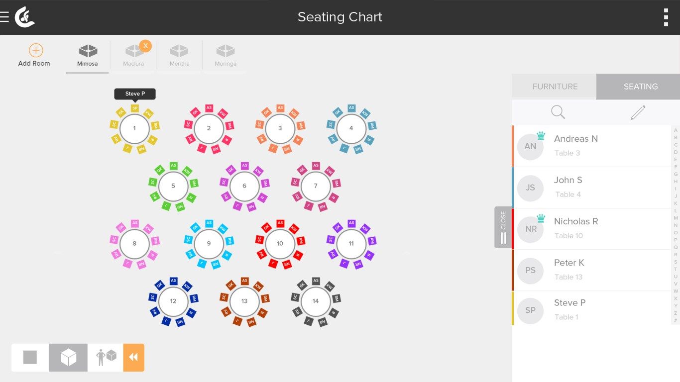 Create customized seating charts