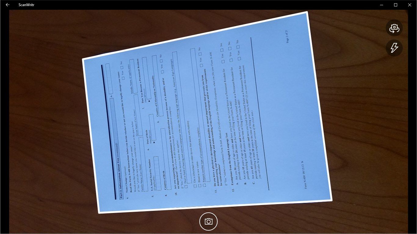 Scan the documents with the help of ScanWritr's automatic edge detection.