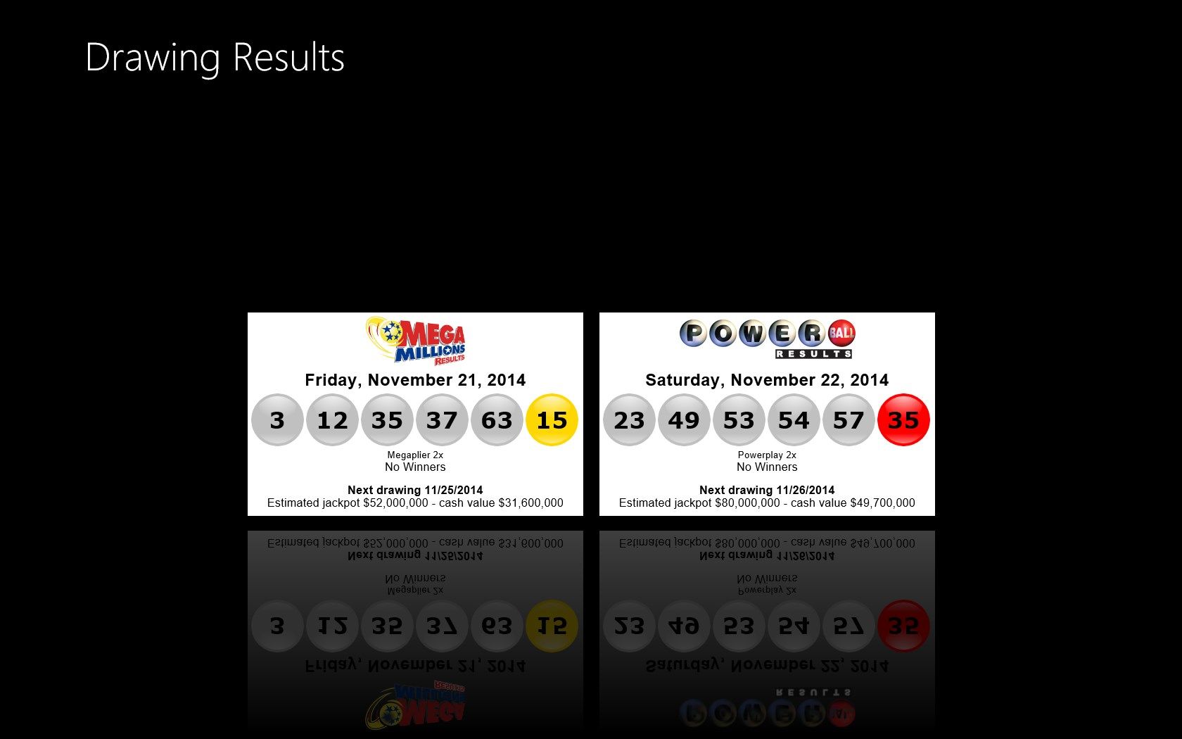 Get the most current results for both games..