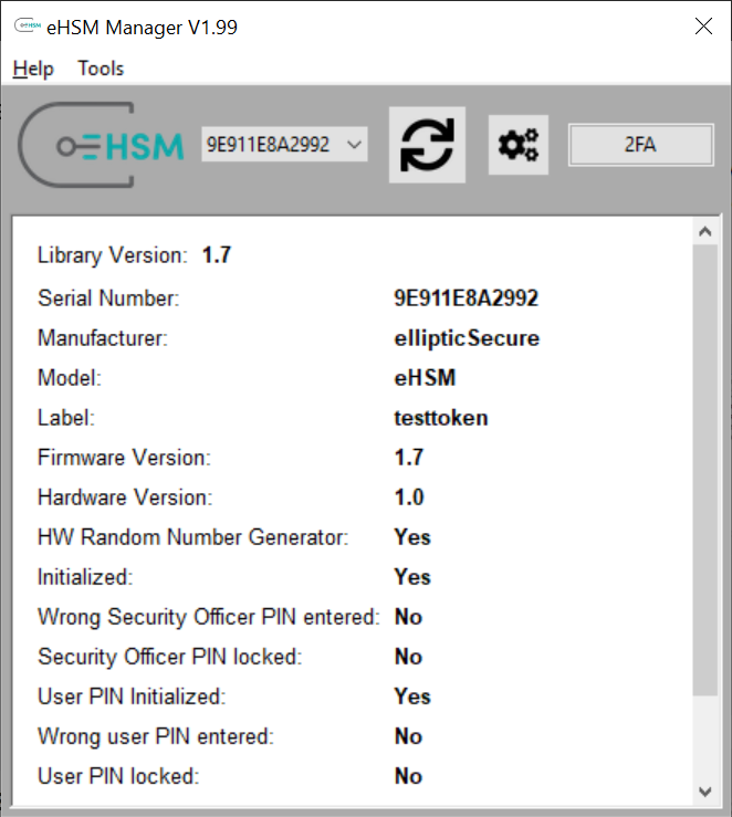 HSM Device Information