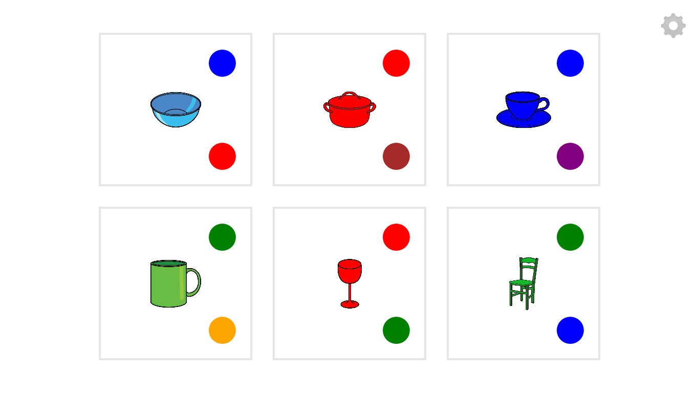 Example of color detection task