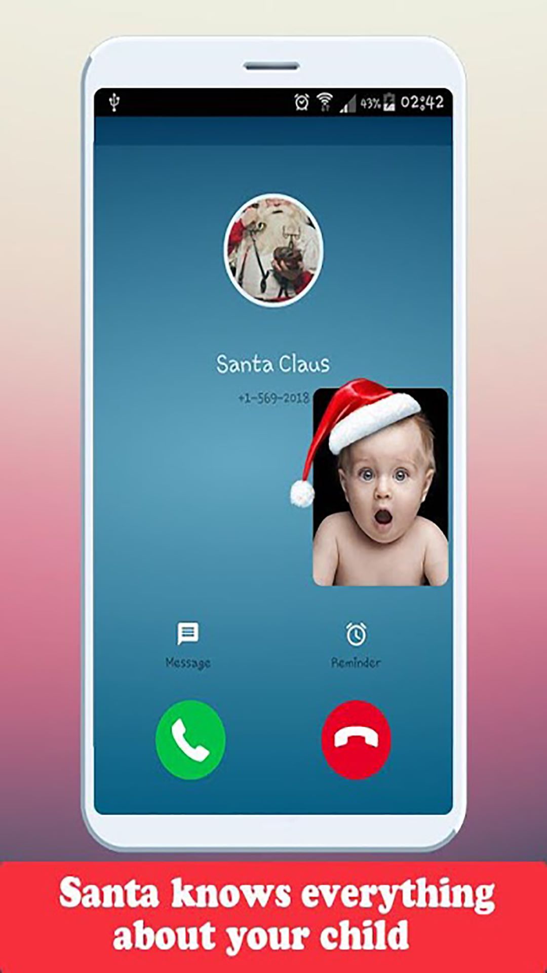 Real 🤶 Santa Claus 🎅 Video Call - Free Fake Phone Call Free Text Message - Free Fake Phone Calls ID