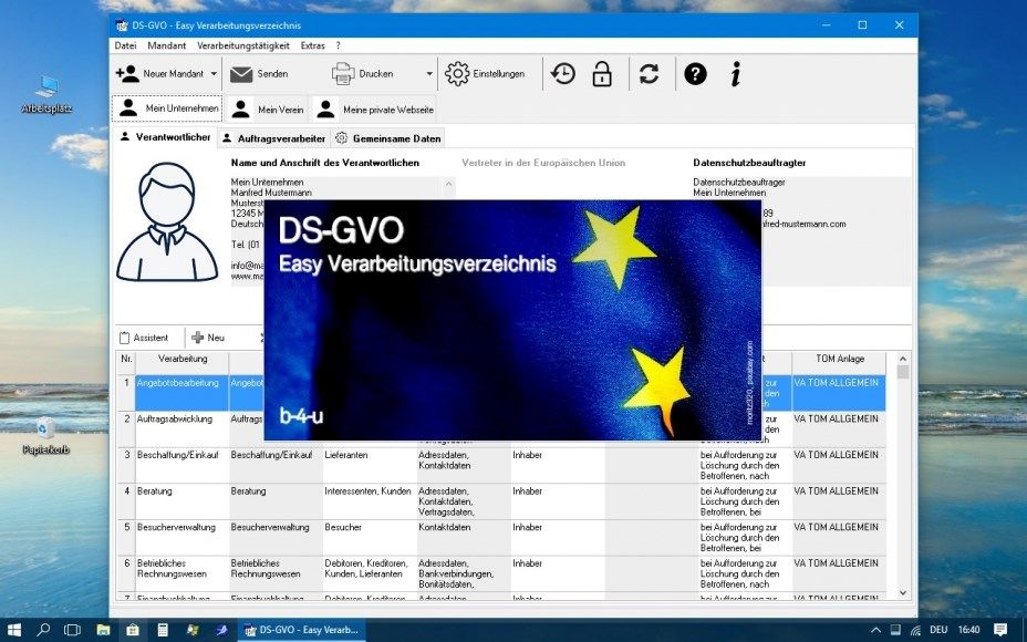 DSGVO Easy Verarbeitungsverzeichnis