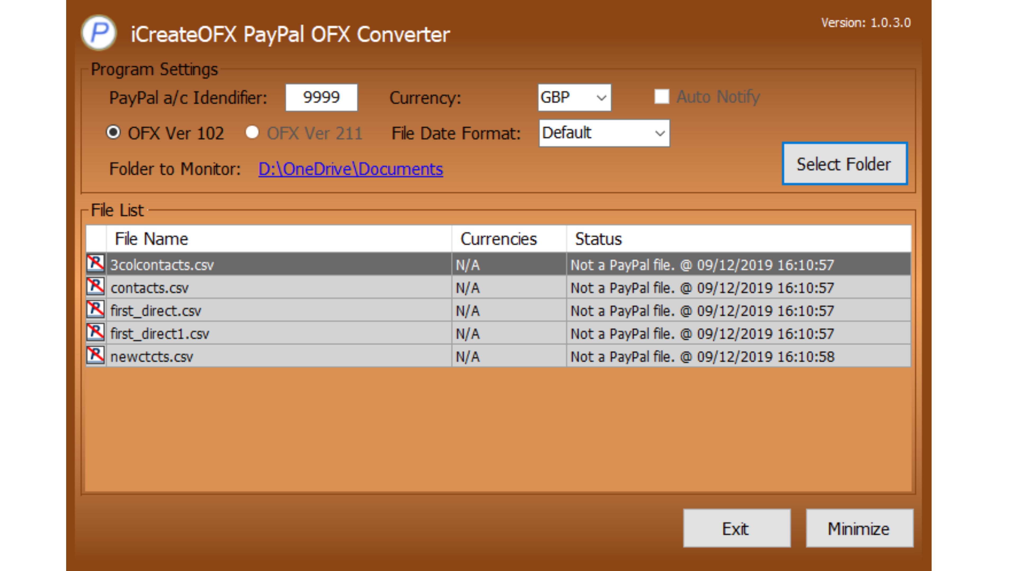 iCreateOFX PayPal OFX
