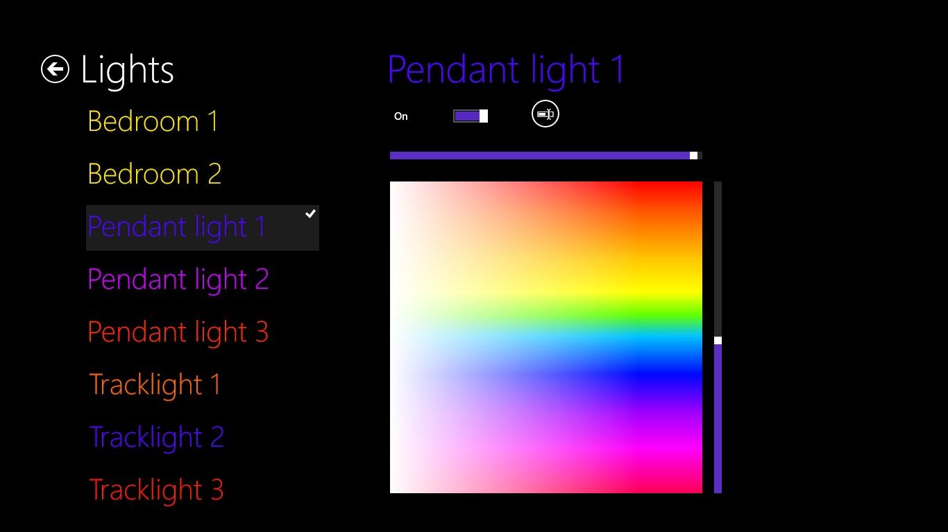Change the color and brightness of each light