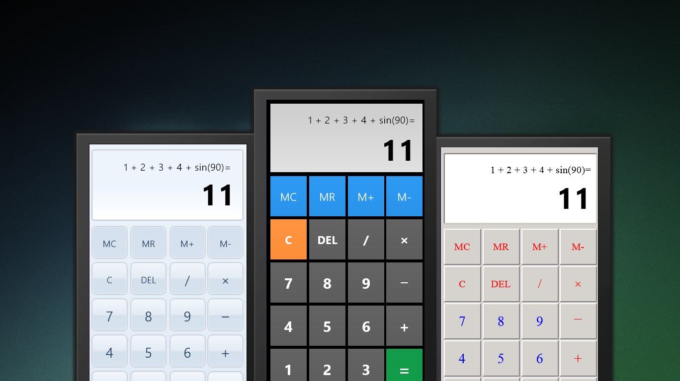 Works as basic calculator in portrait mode