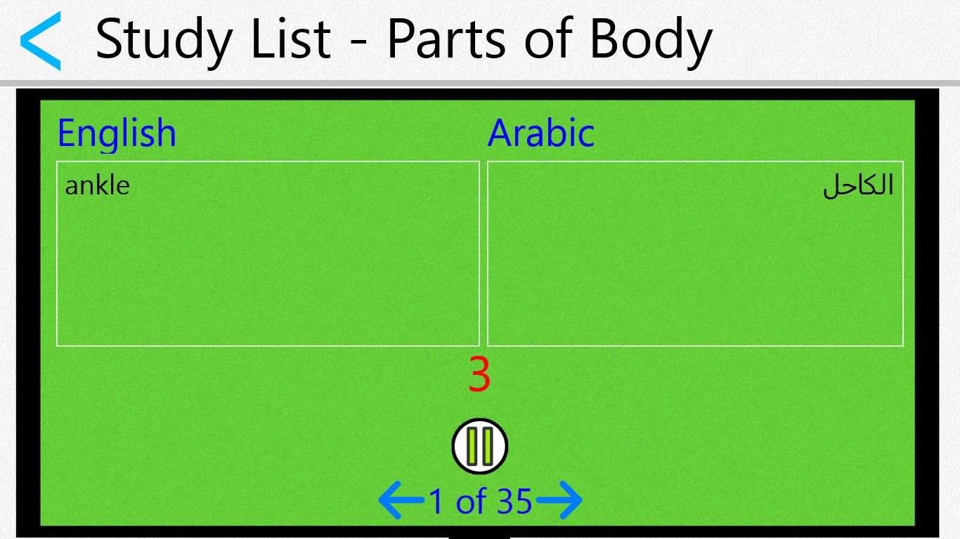 Arabic Body Parts Sideshow