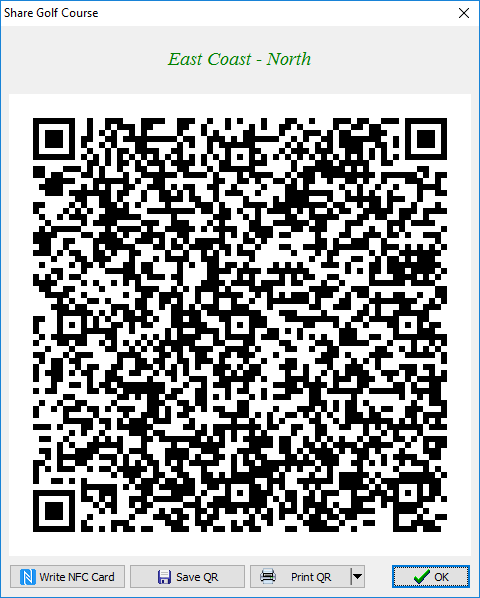 QR code generated for selected golf course