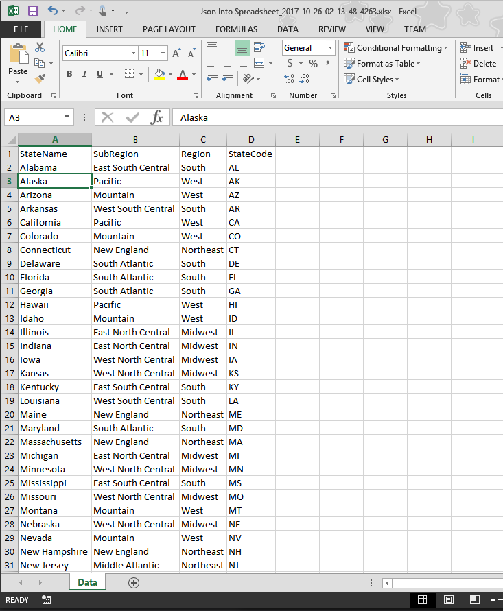 this is how outgoing excel file looks like