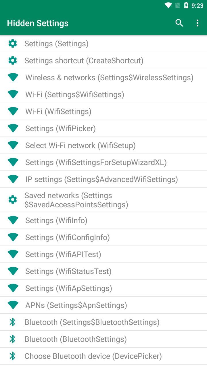 Android Hidden Settings