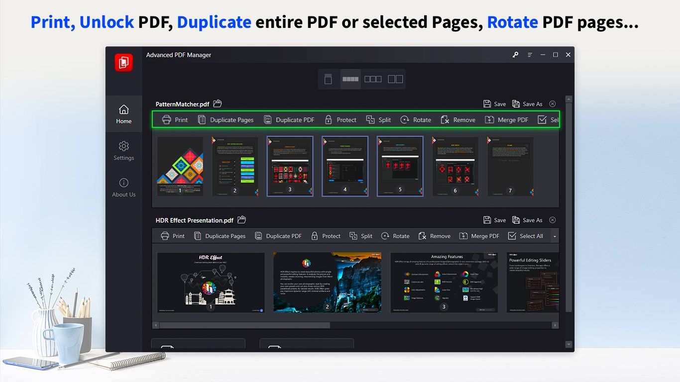 Print, unlock, duplicate & rotate PDF