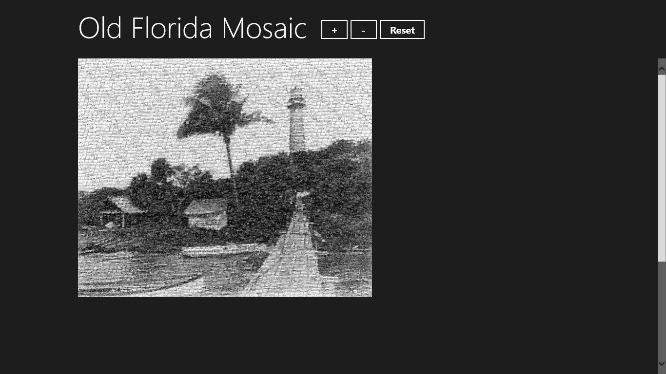 The opening screen displaying the mosaic of the Jupiter lighthouse