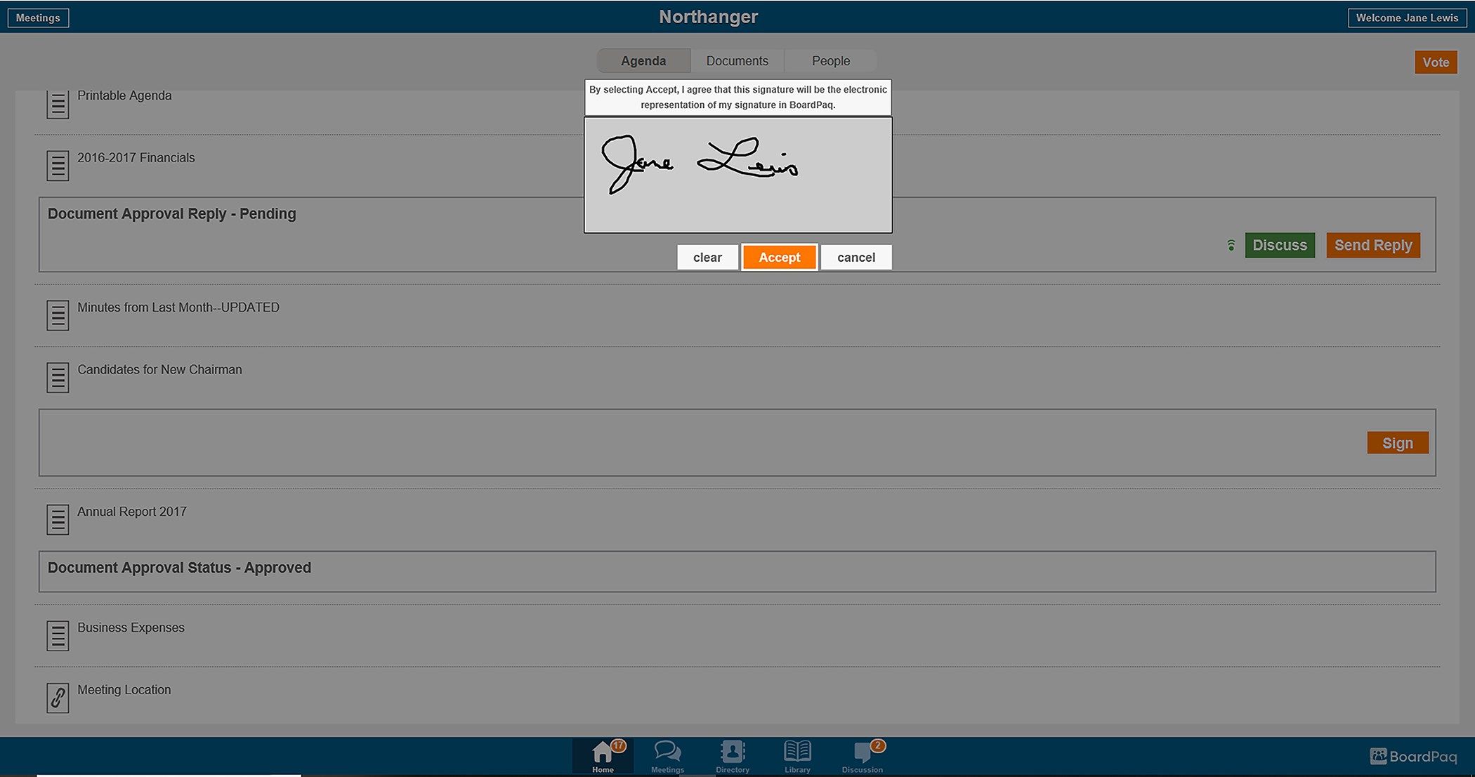 Approval Workflow and E-Signatures - for any meeting or library document and for forms