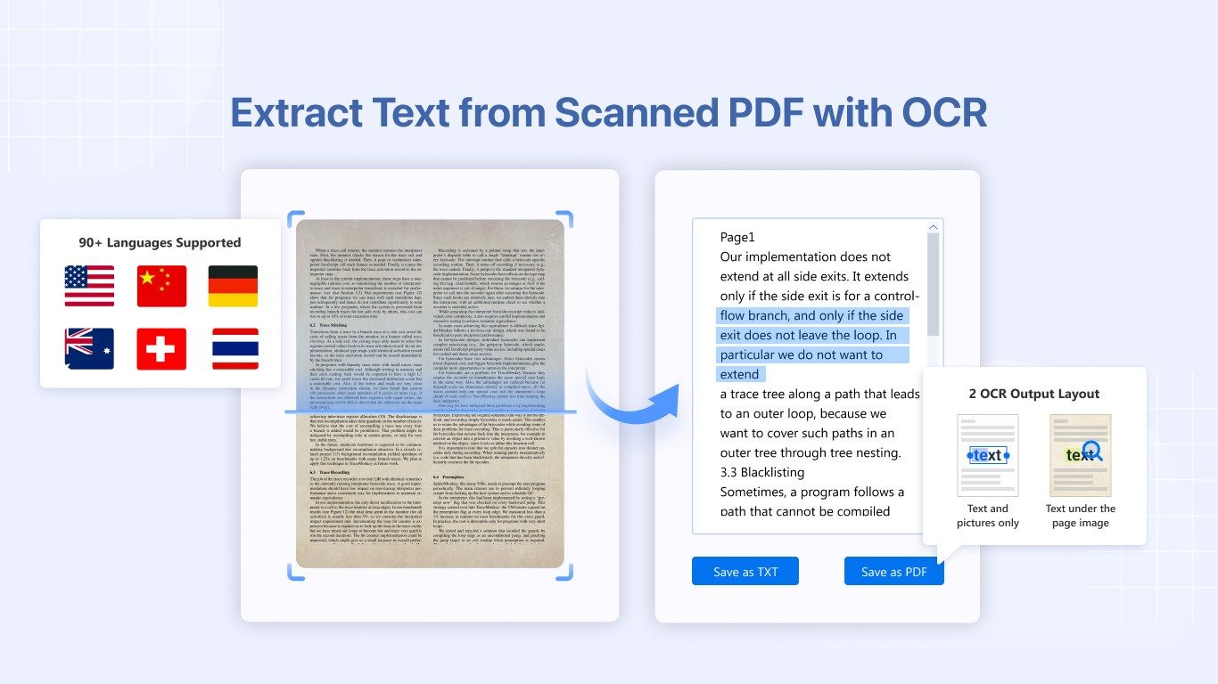 Extract Text from Scanned PDF with OCR