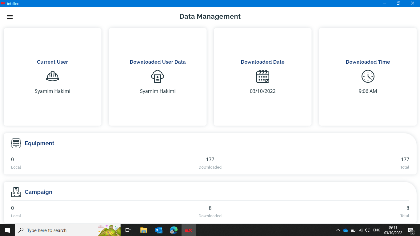 Data Management to view your manage your data
