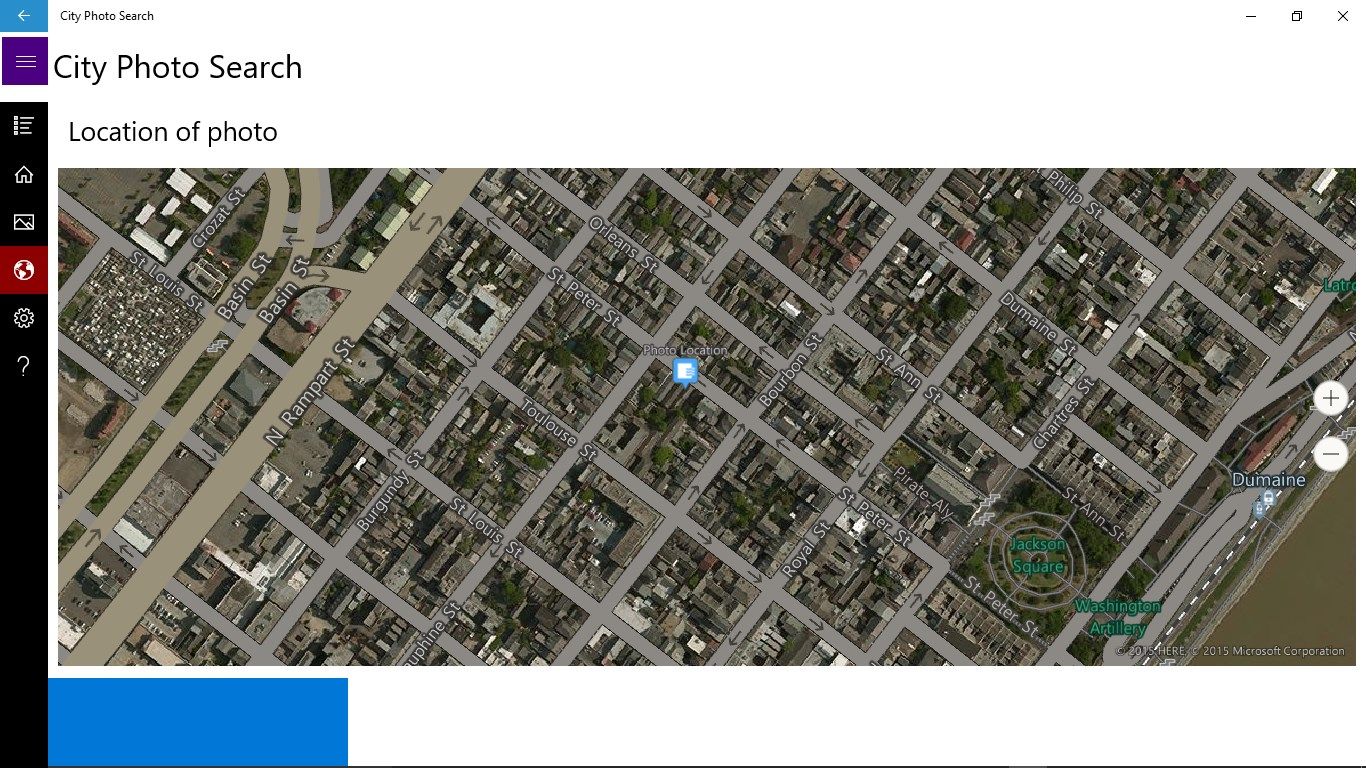 Since we have selected a photo with GIS information, we can display a map of its location.