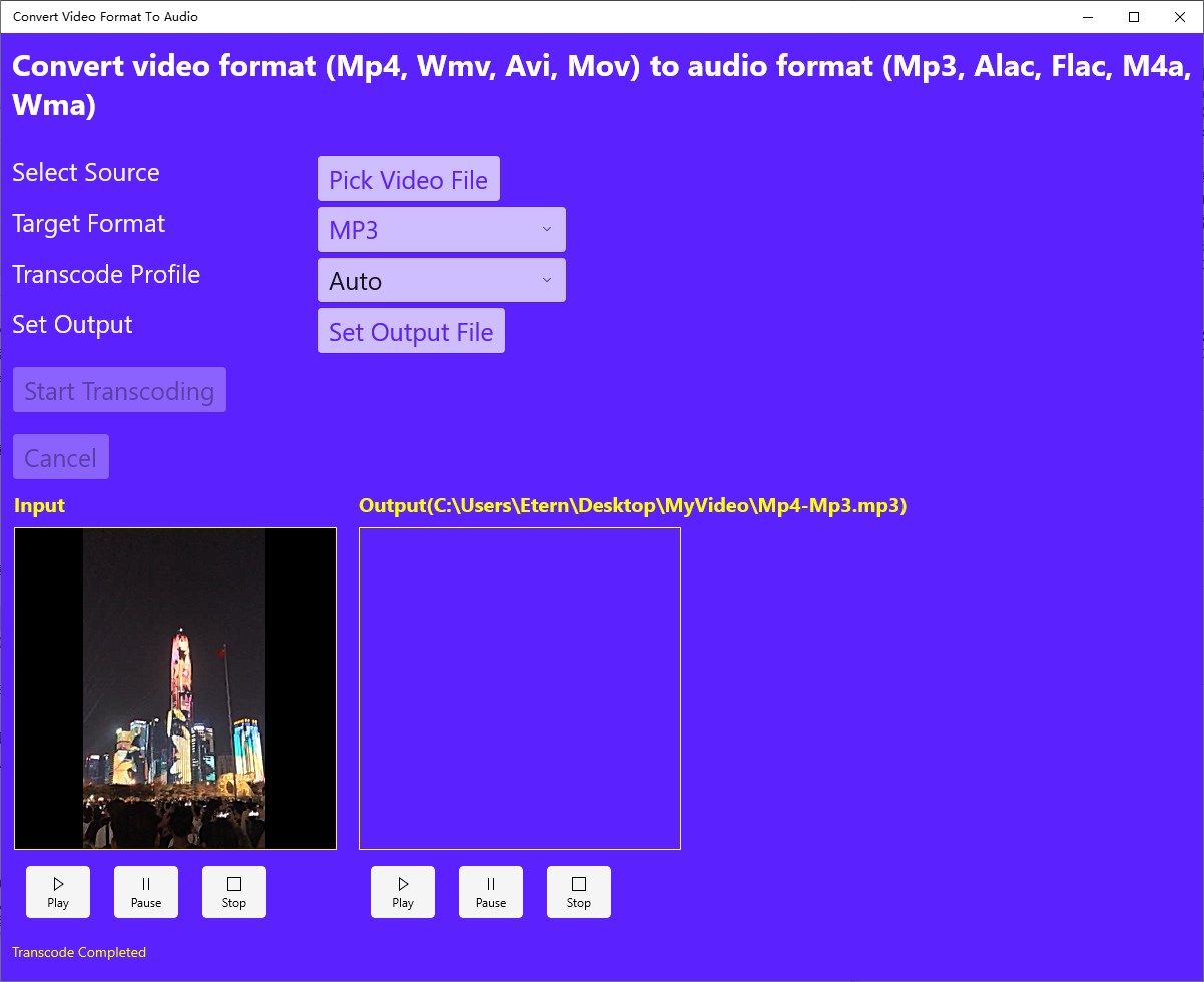 Convert Video Format To Audio-Mp4 To Mp3