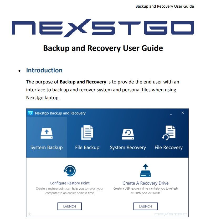 Guide For Nexstgo Backup And Recovery