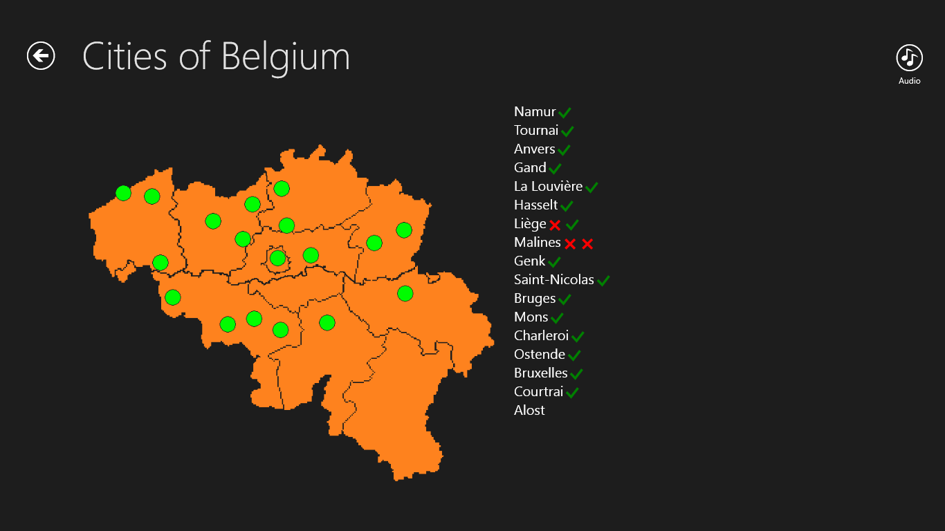 Quiz on the cities of Belgium