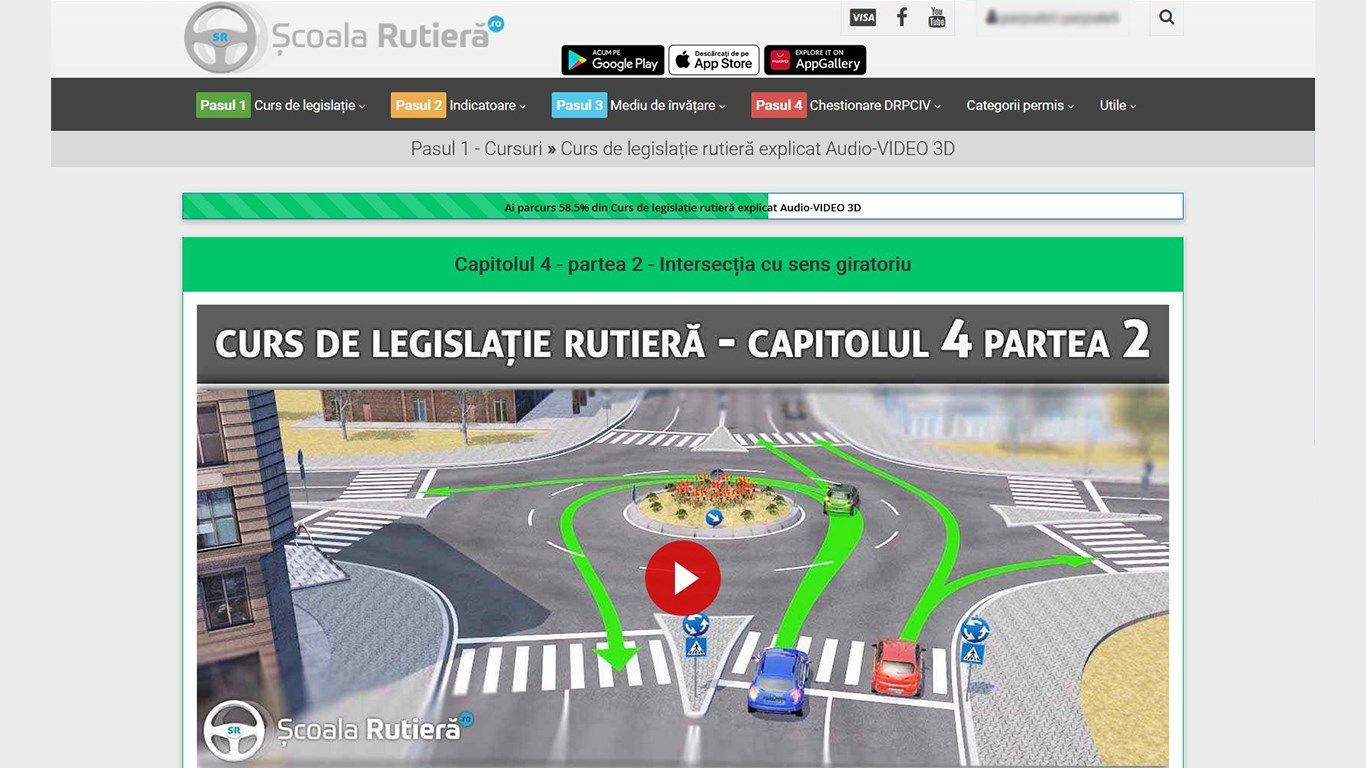 Pasul 1 - Curs de legislație rutieră Audio-Video 3D
