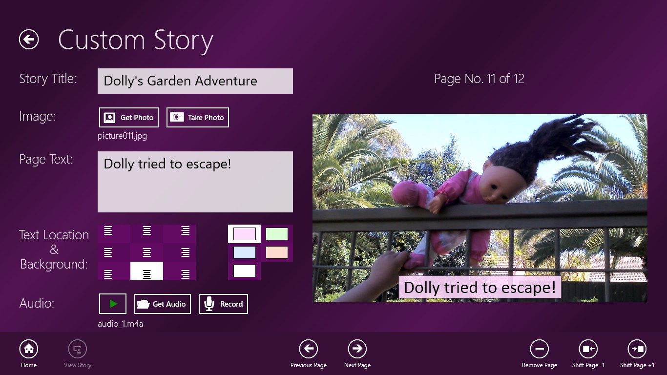 Easily create your own stories with pictures, audio and text.