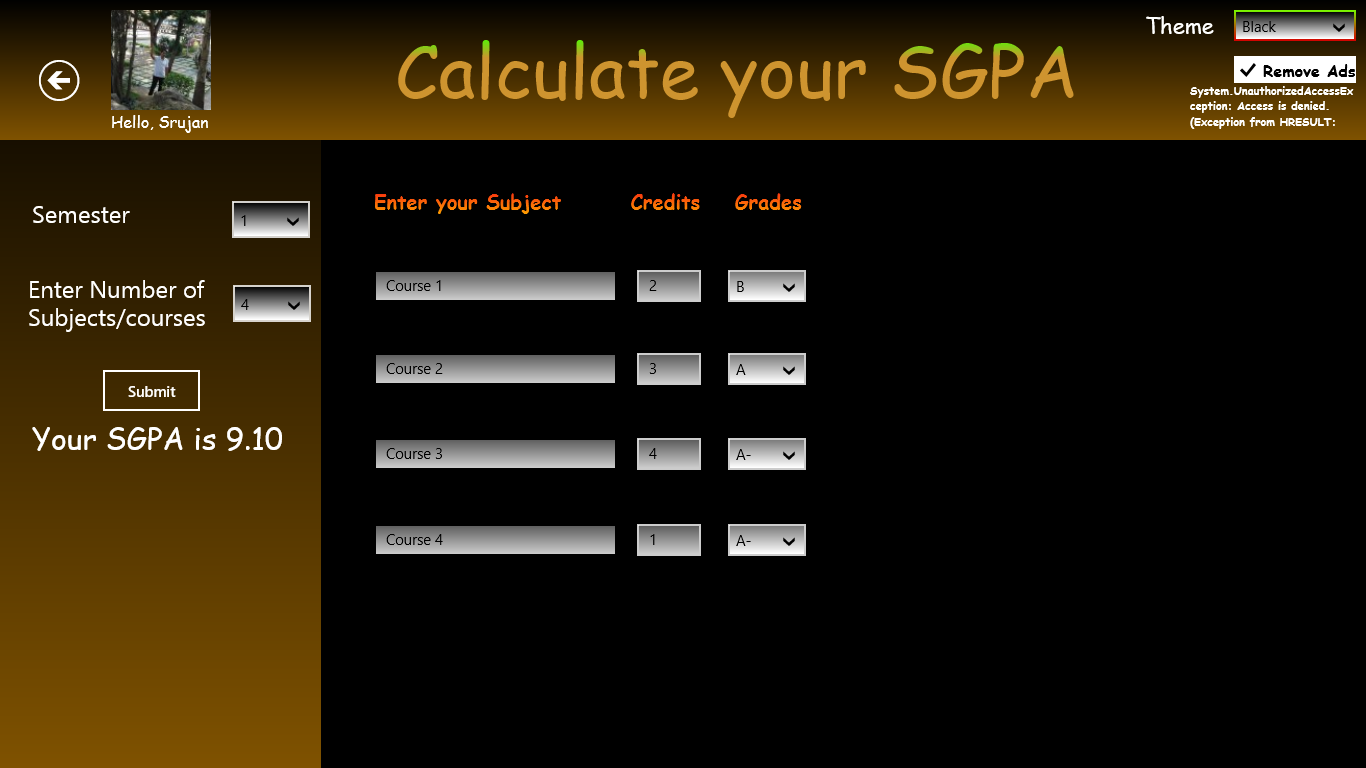 Calculate your SGPA, can also be used to save your SGPA each semester.
