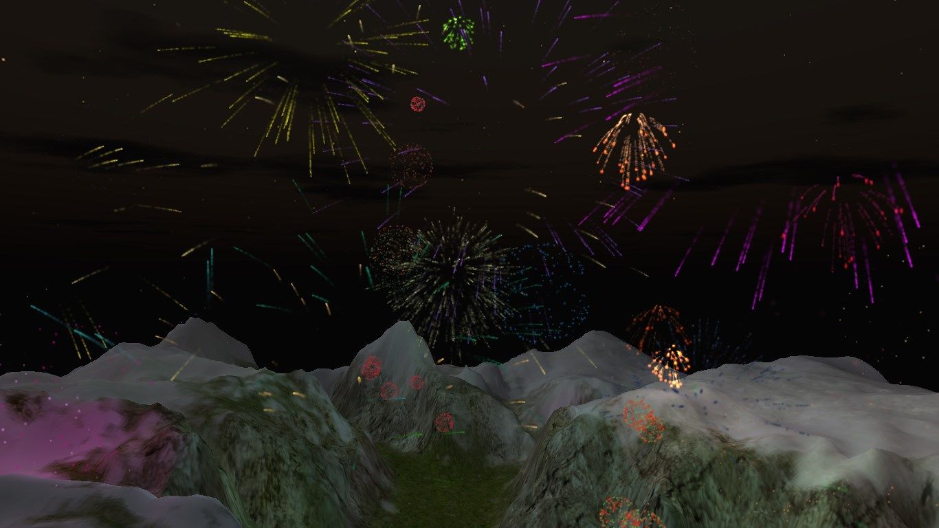 Multiple types of fireworks and lots of colors!