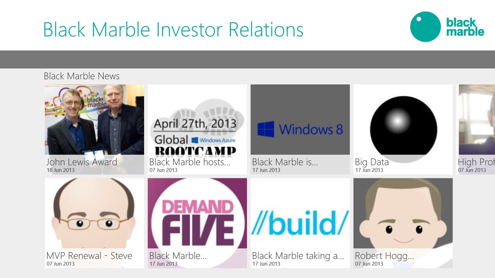 Screenshot From BM Investor Relations