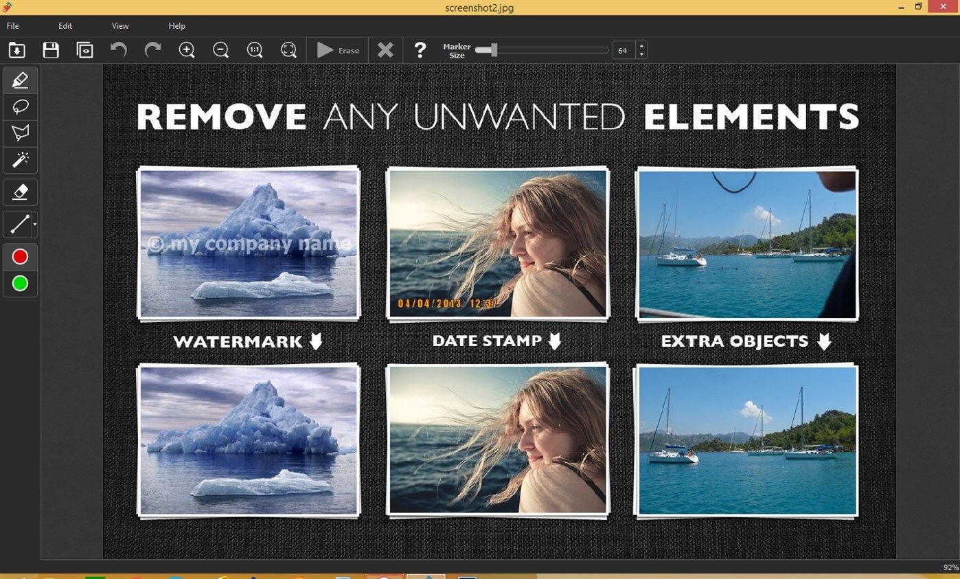 Remove any unwanted elements from photo
