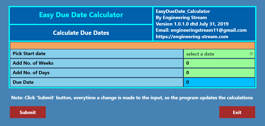 Easy Due Date Calculator