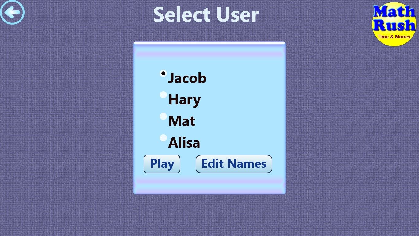 Select your user