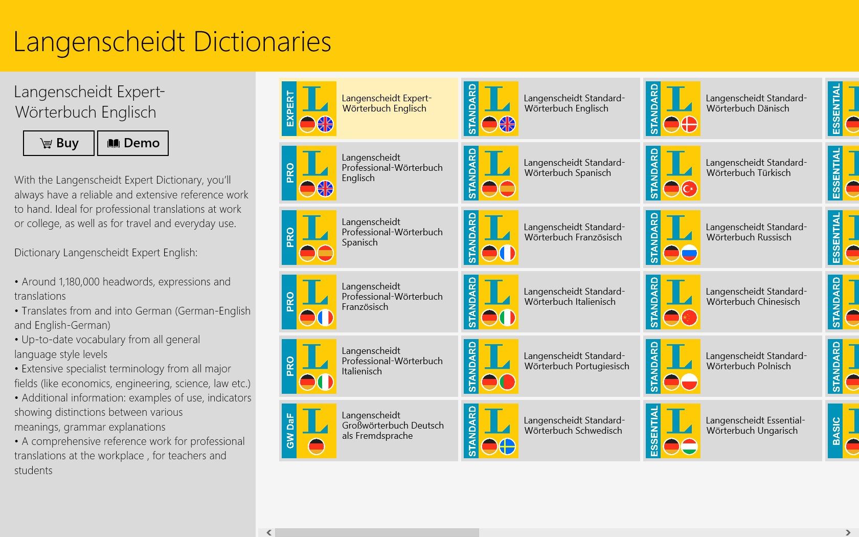 Get access to German premium dictionaries in a single app!