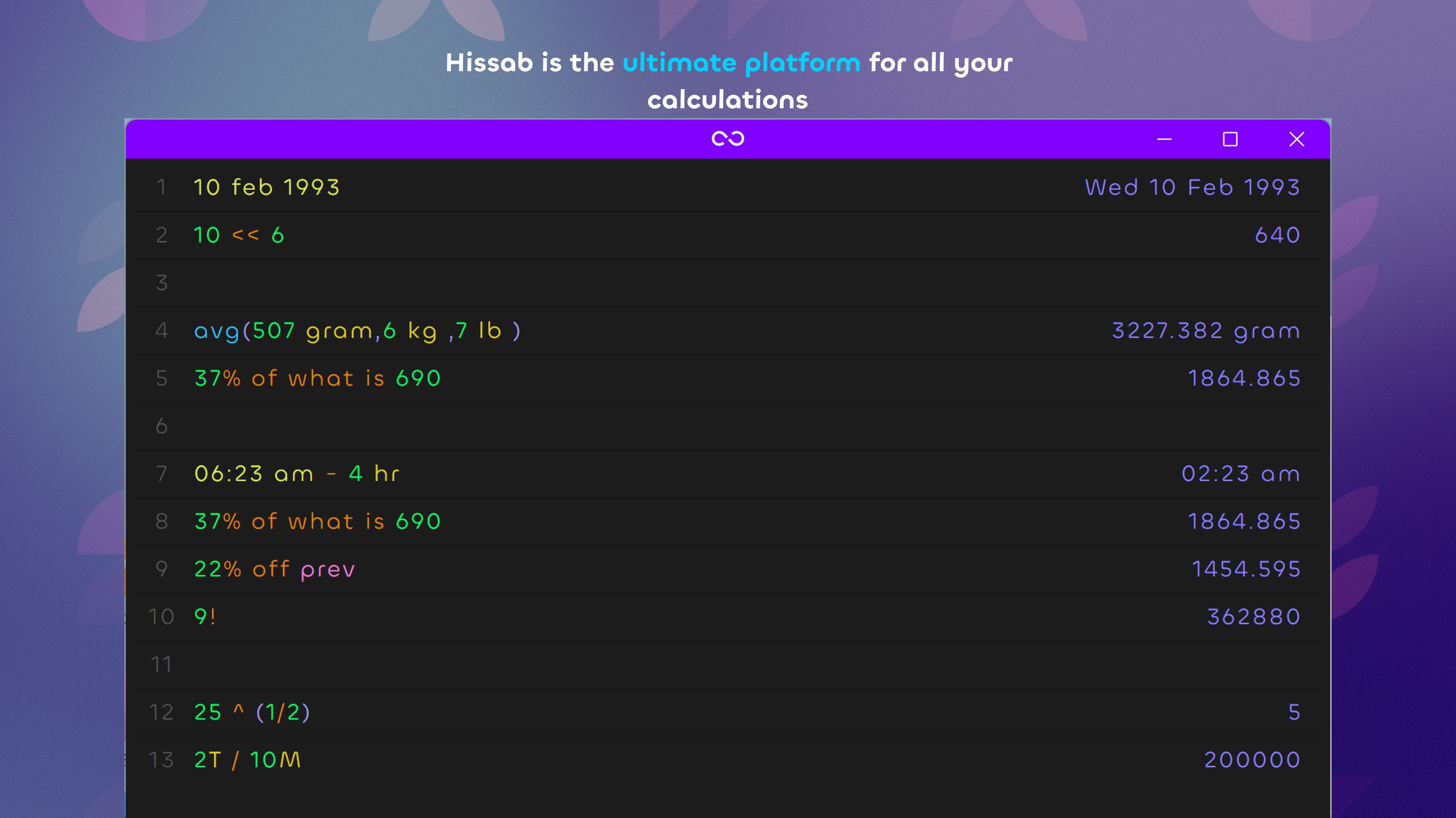 Hissab - Calculator with Superpowers