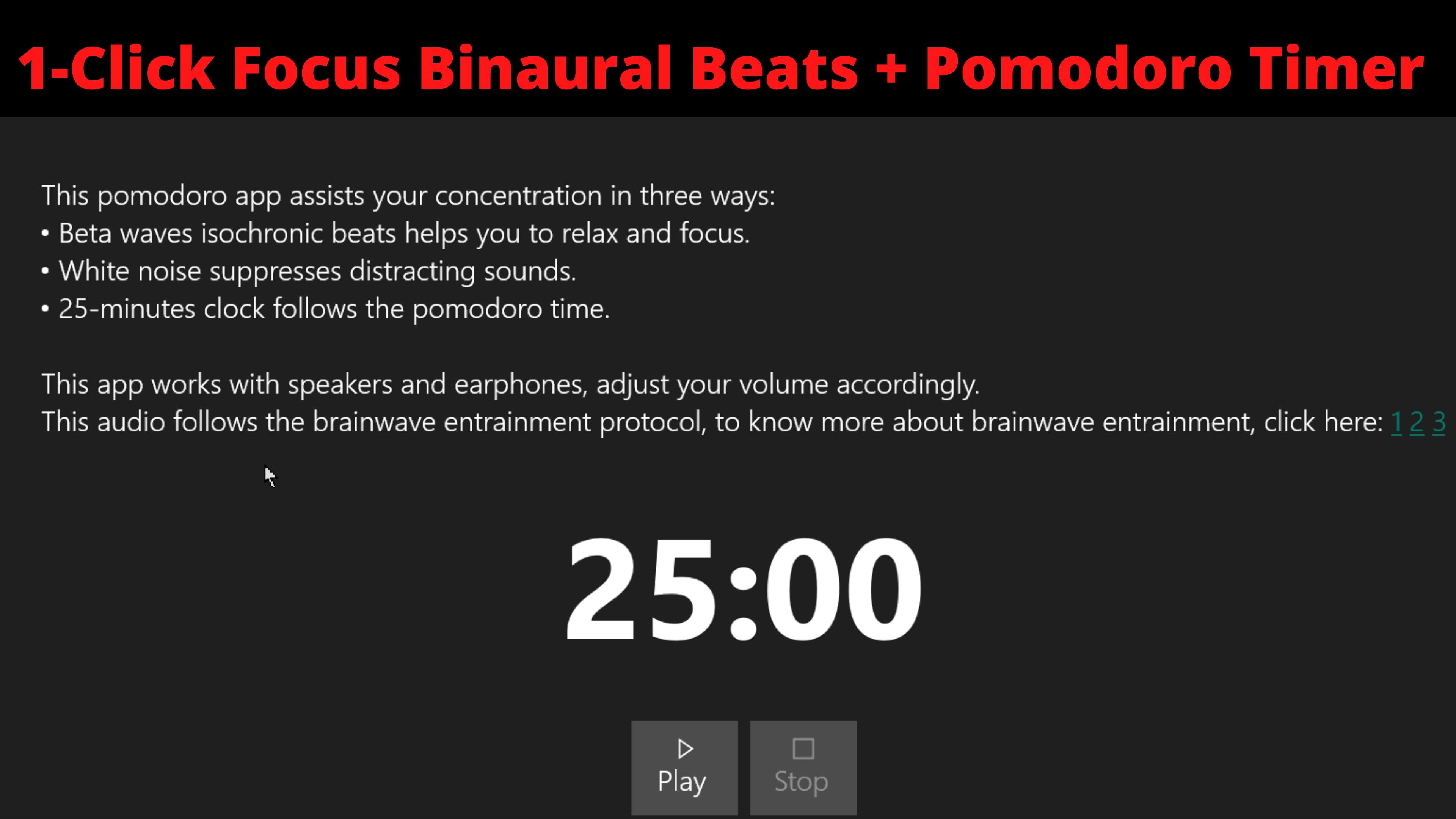 Binaural Focus Pomodoro: Time Management App