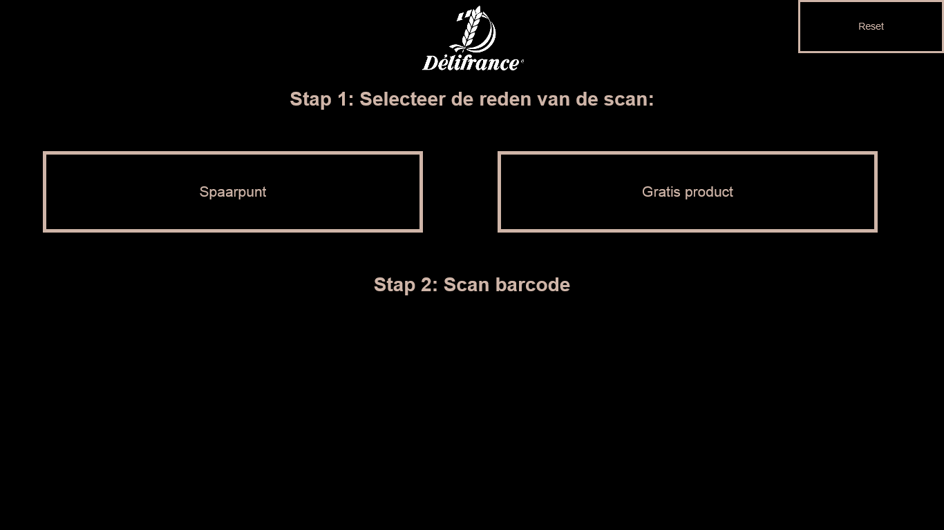 Delifrance configuration with scan type selection