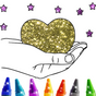 Glitter Love Coloring Book : Cute coloring book for kids,Great Gift for Boys & Girls