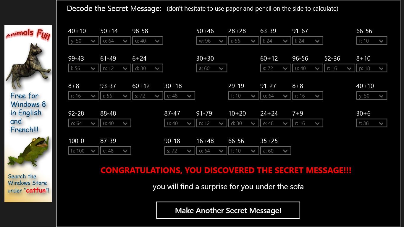 The secret message has been successfully decoded.
