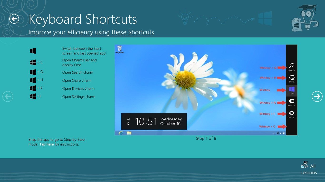 Learn keyboard shortcuts to improve efficiency