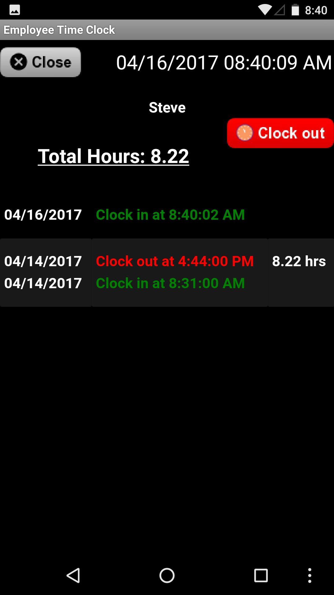 Employee Time Clock