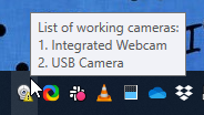 App status when two cameras are active