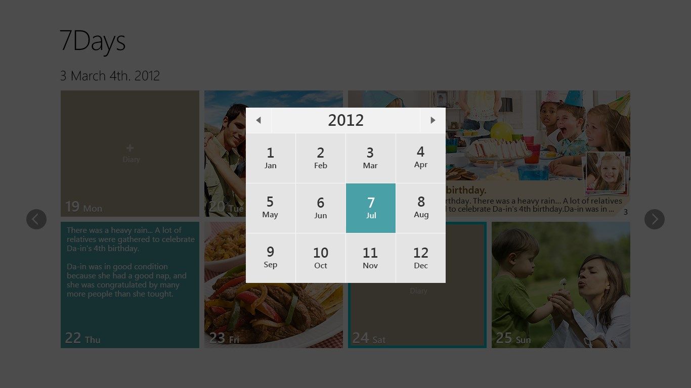 Can be moved  the date use a calendar control (Using Appbar button or  date button )