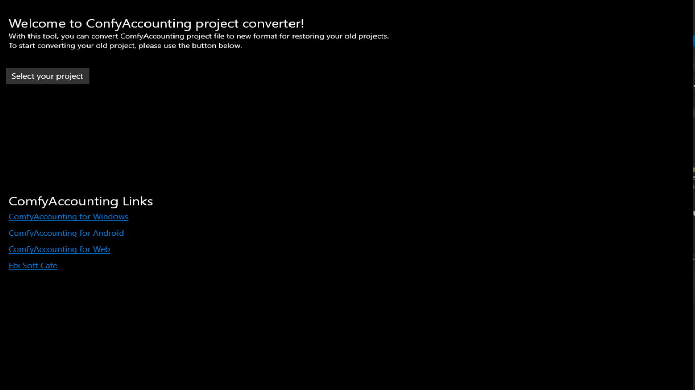 ComfyAccounting Project Converter